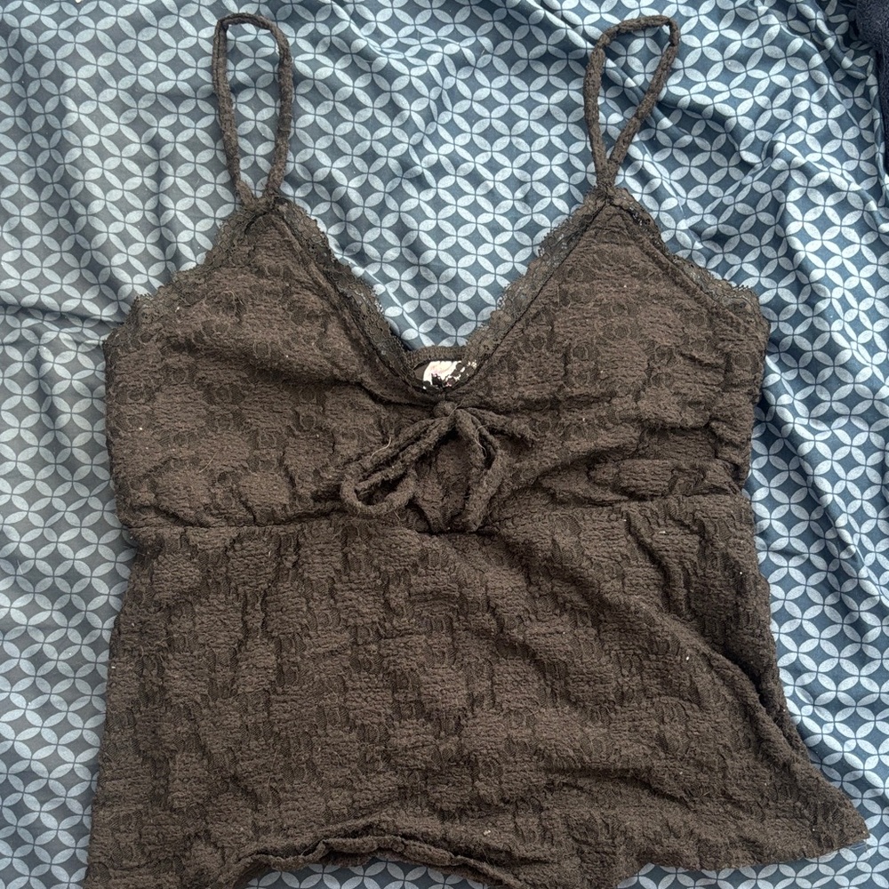 No Boundaries Charcoal Textured Camisole